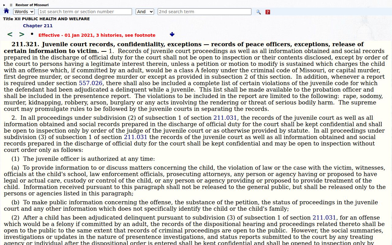 Greene County case search juvenile records access statute