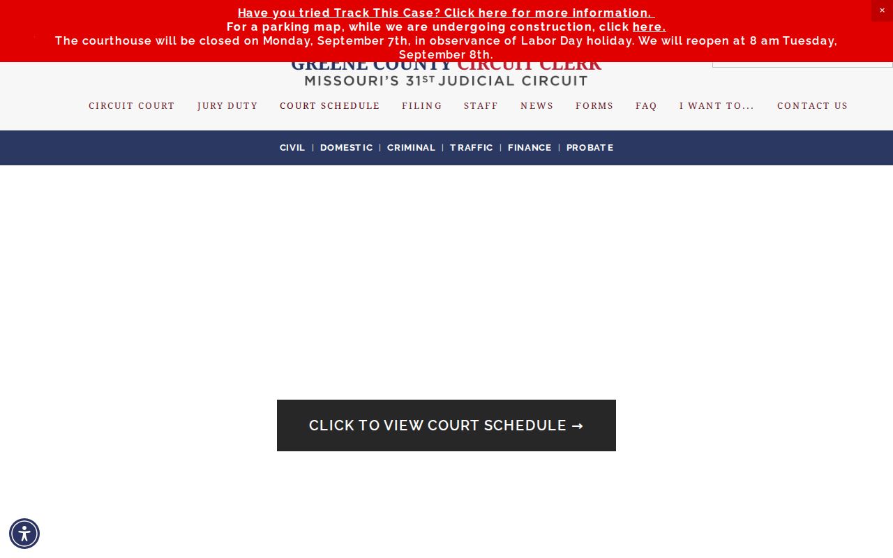 Greene County court docket schedule and hearing records link