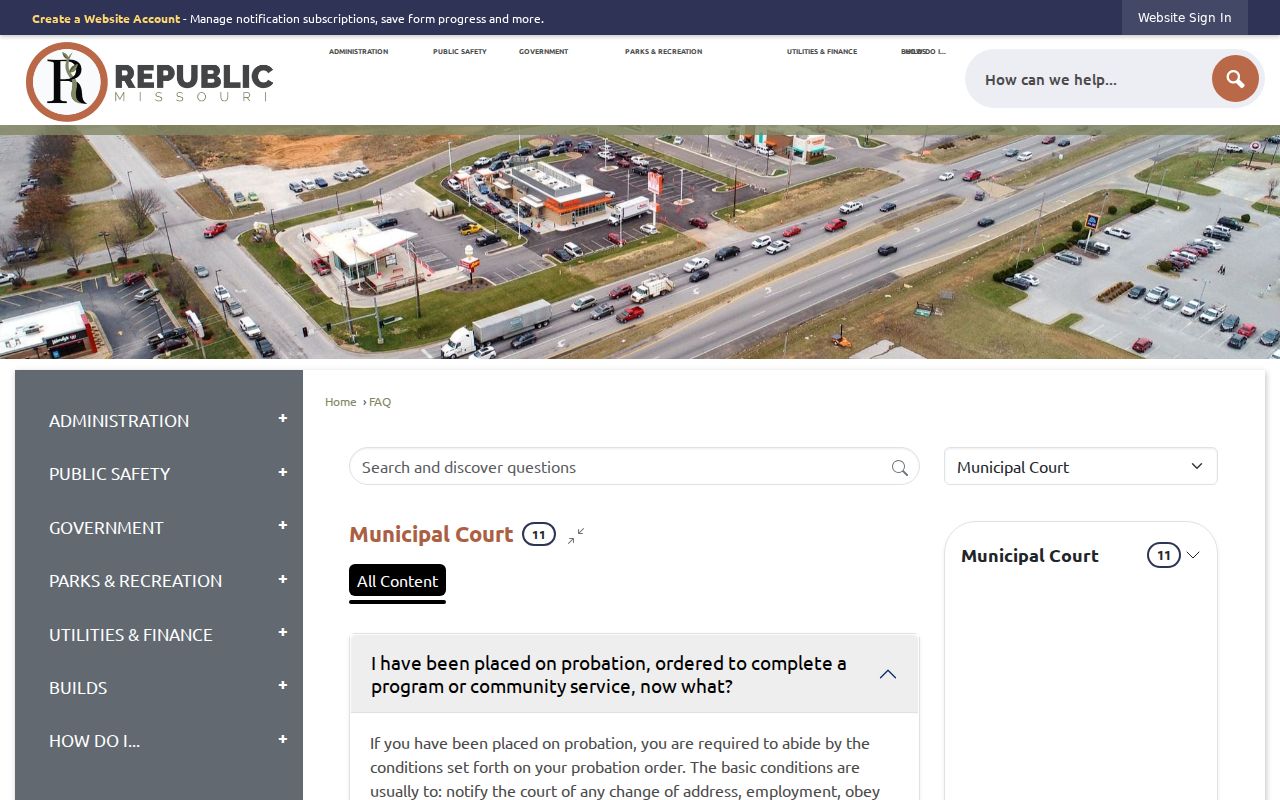 Republic court docket records municipal court FAQ